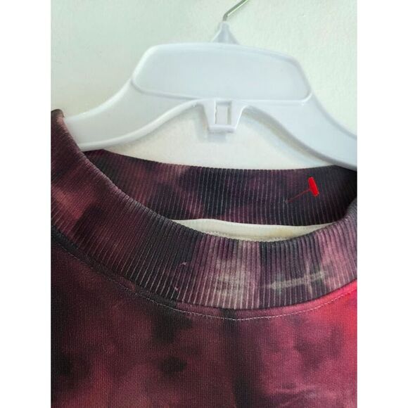 ACNE Studios Women Red Blue White "Yana Oil" Cotton Sweatshirt size X-Small - Picture 6 of 12